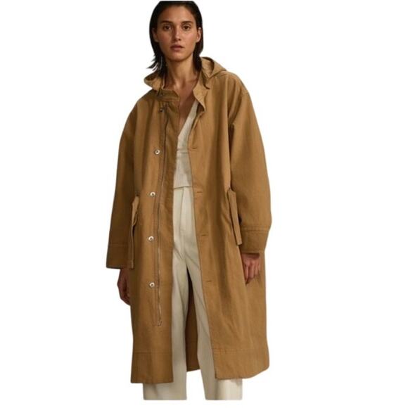 Everlane Canvas Organic Cotton Parka Brown  XS Barn Jacket Anorak - Picture 2 of 10